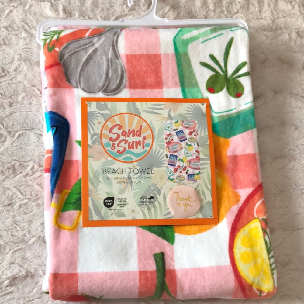 Sand & Surf Fruit & Sardine Pattern Beach Towel